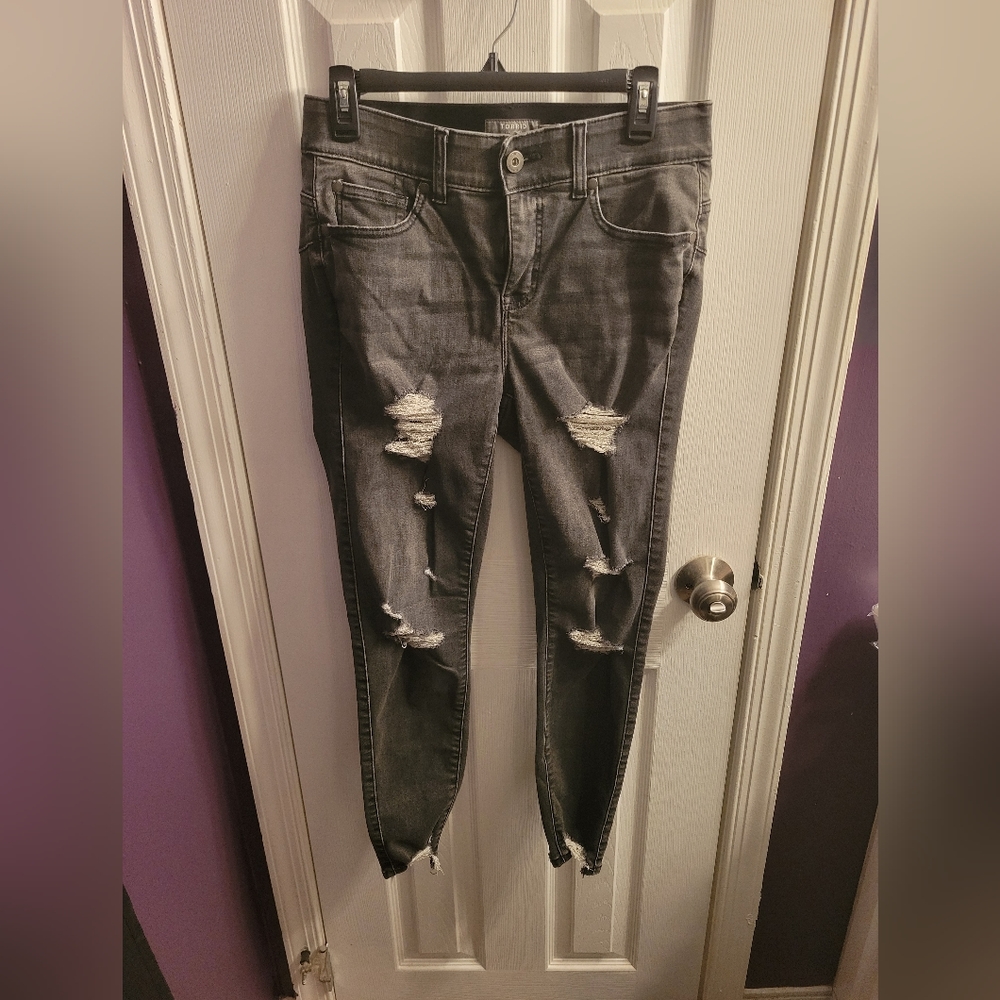 Torrid Bombshell Skinny Grey Distressed Jeans